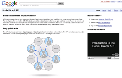 Google Social Graph APIのページ