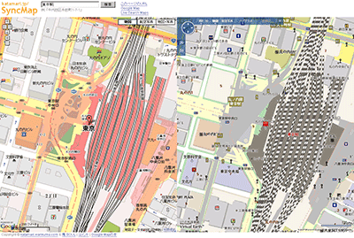 SyncMapで東京駅を検索した結果