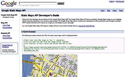 Google Static Maps APIのページ