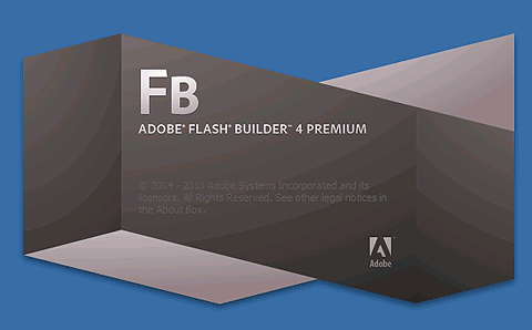 図9　Flash Builder 4のスプラッシュ画面（Flex Builder 3の長方形のシンプルなスプラッシュに比べて、「メビウスの輪」風に形が変わっている）