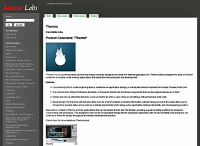 図7　Adobe labsのThermoのページ